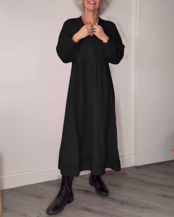 Tina | Langes Kleid mit eleganten Taschen für Damen