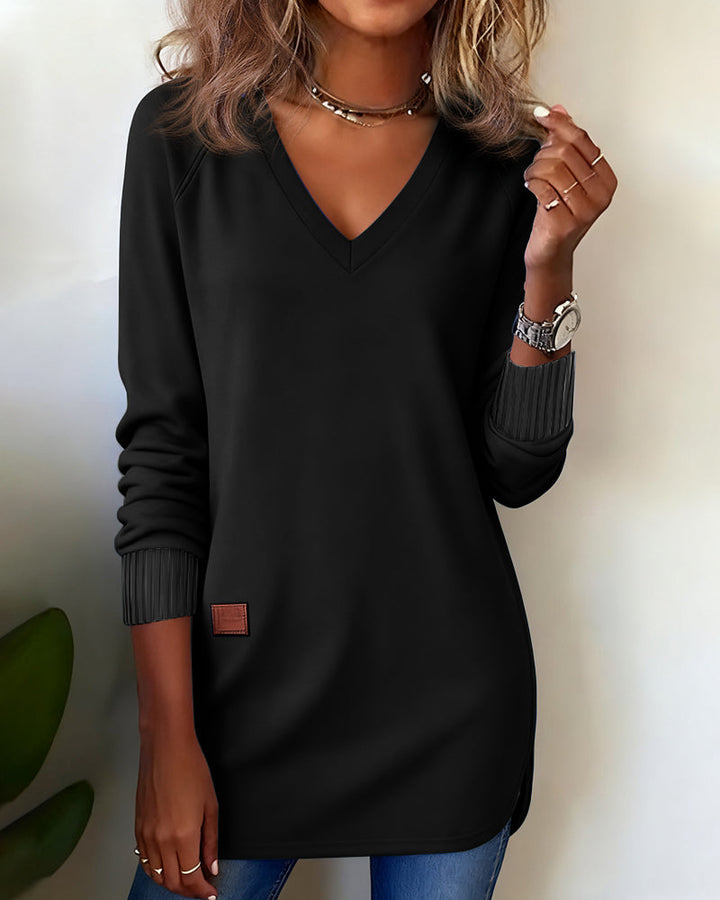 Emma | Modischer Damen Pullover V-Ausschnitt elegant