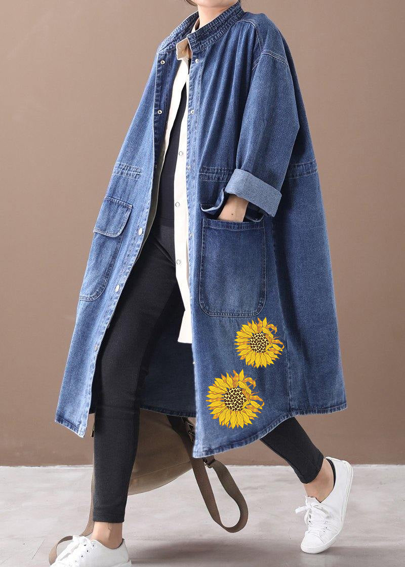 French Denim | Mantel in Plus Size mit Kordelzug und Stehkragen