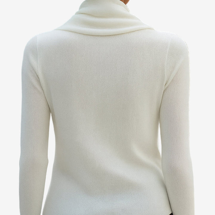 Clara | Eleganter Pullover mit drapiertem Halsdesign