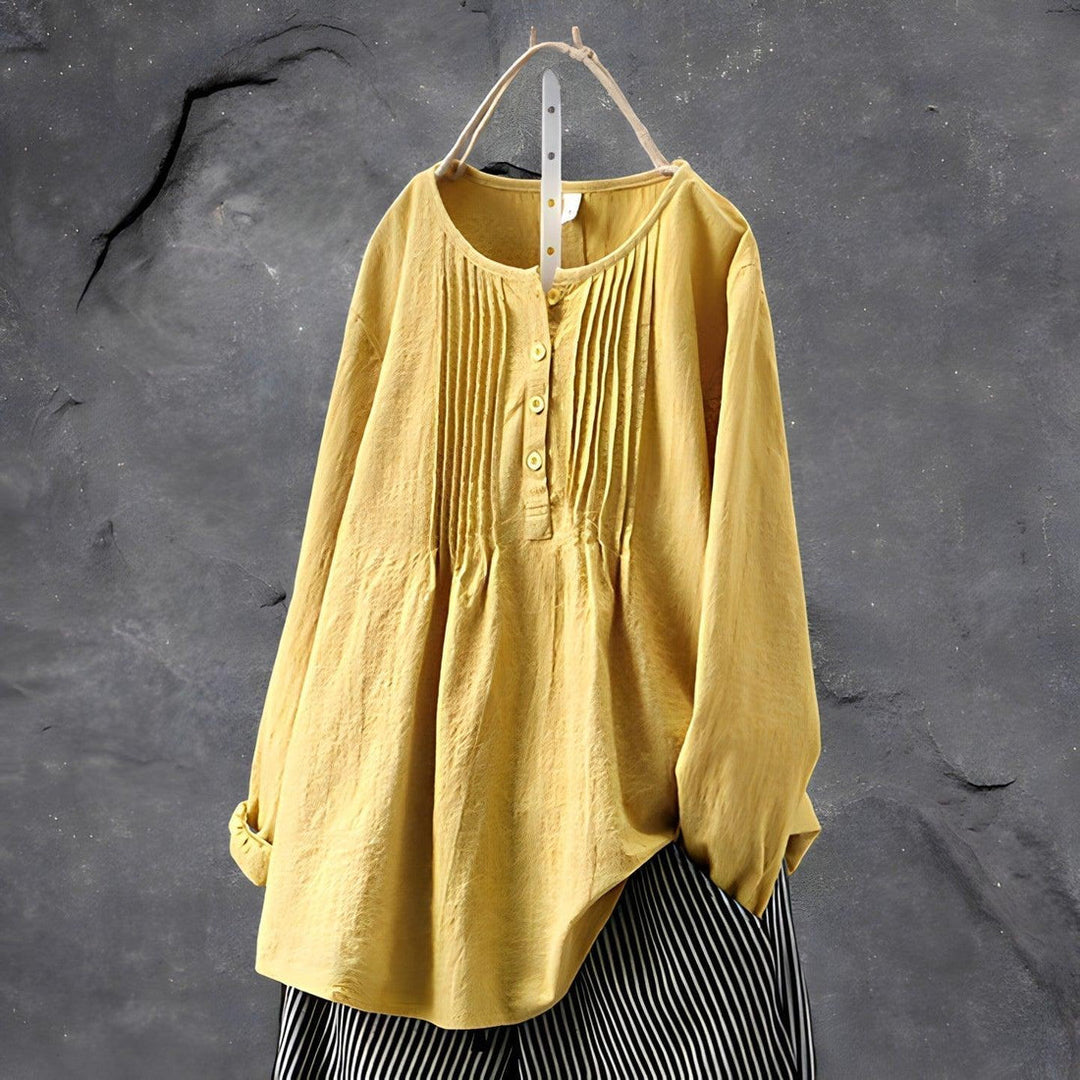 Eline | Elegante Faltenbluse mit stilvollen Details