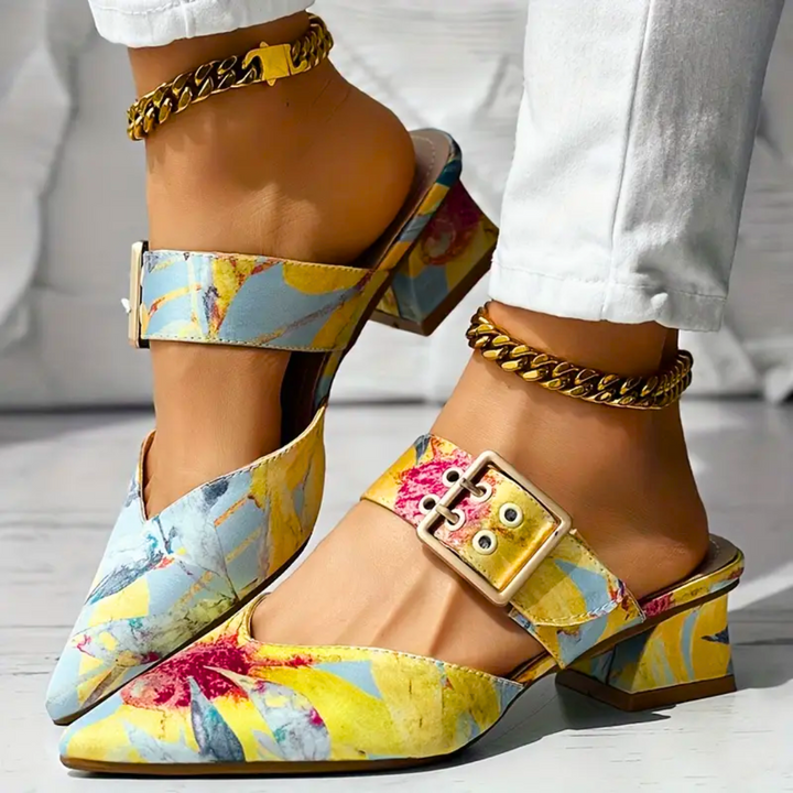 LINDE | Bunt gemusterte Absatzschuhe für Damen