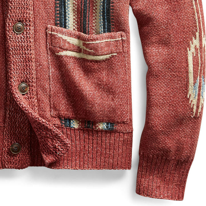Ronald | Jacquard-Strickjacke im Vintagelook