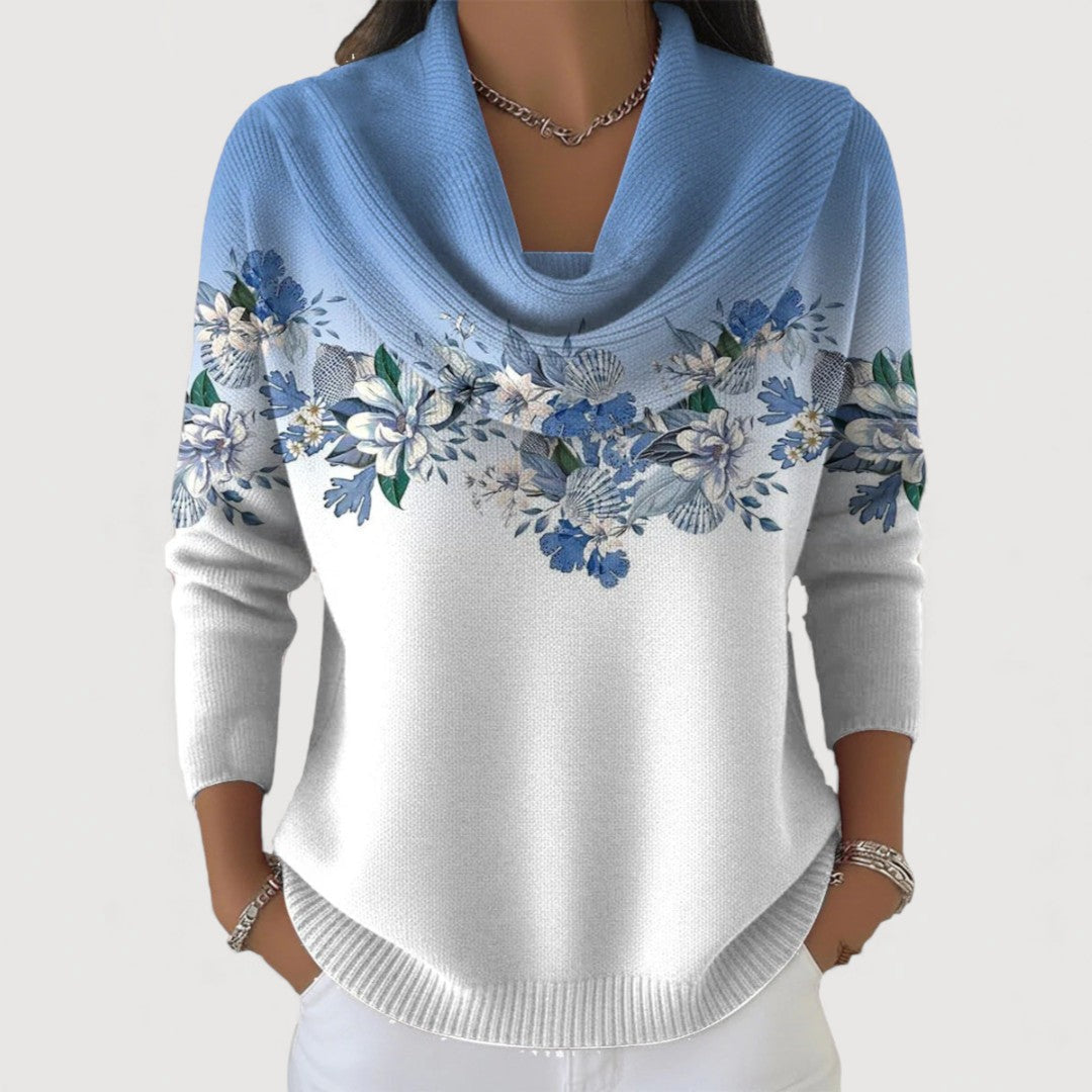 Lena | Damen Pullover mit Blumen stilvoll & zeitlos