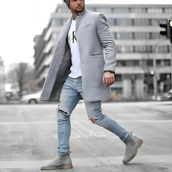 Theo | Langer Wollmantel mit edlem, klassischen Stil