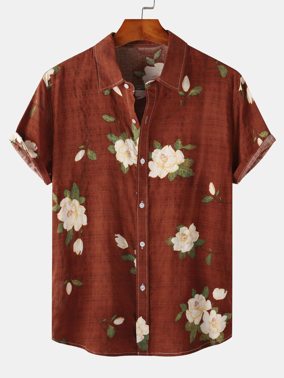 Hemd mit Blumenprint und Knopfleiste Damen