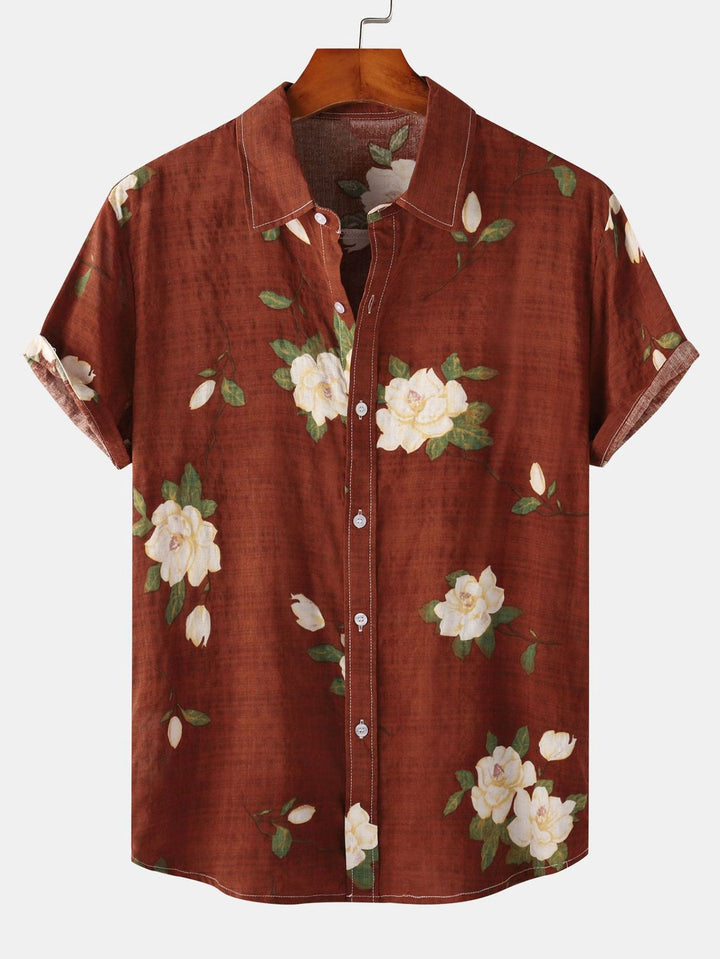 Hemd mit Blumenprint und Knopfleiste Damen