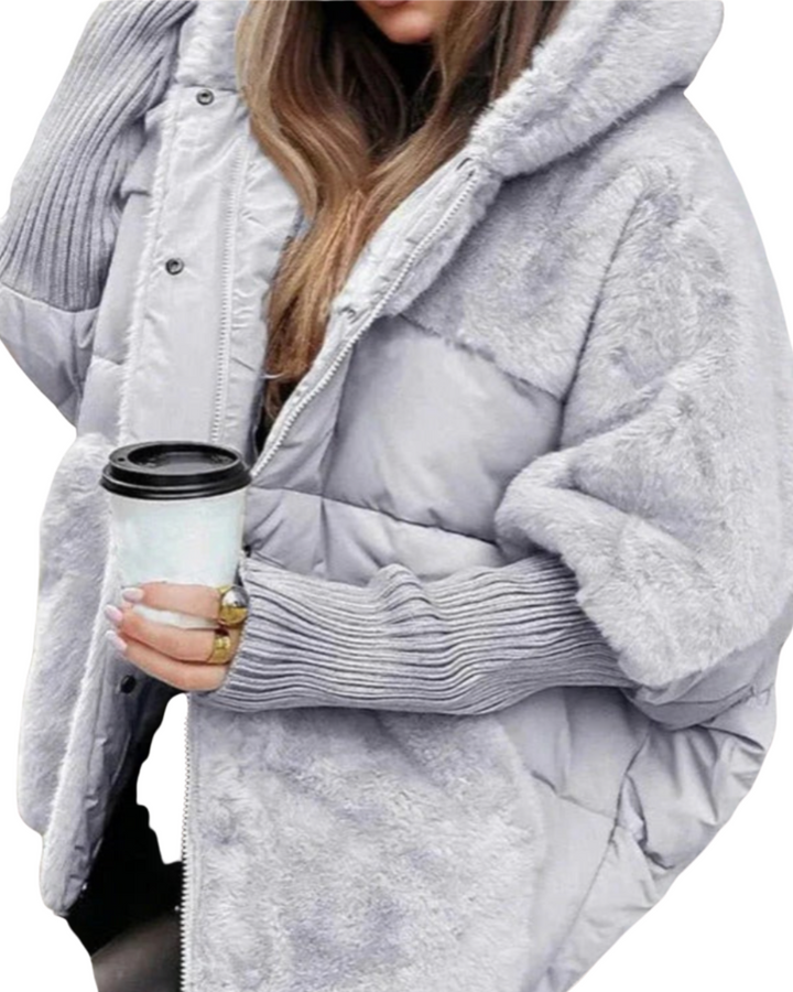 Theresa | Elegante Winterjacke Damen mit Fellkapuze