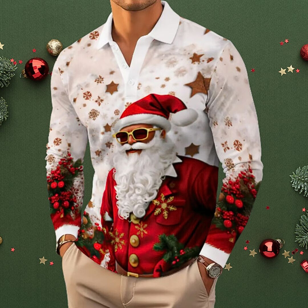 Weihnachtsmann | Hemd mit festlichem Weihnachtsmotiv