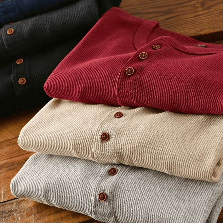 Simmons | Baumwoll-Henley mit Knopfleiste