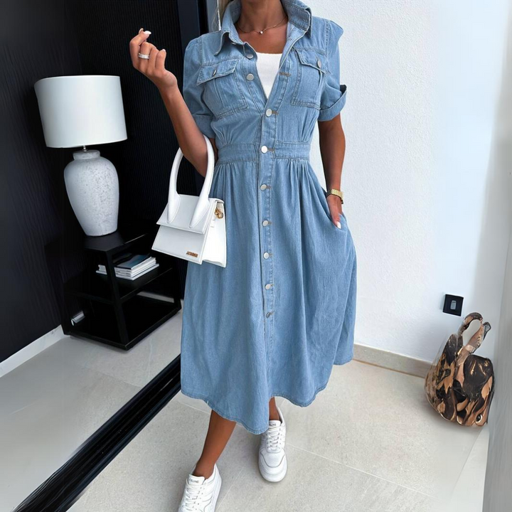 EVIE | Denim-Diva-Modedress mit elegantem Schnitt