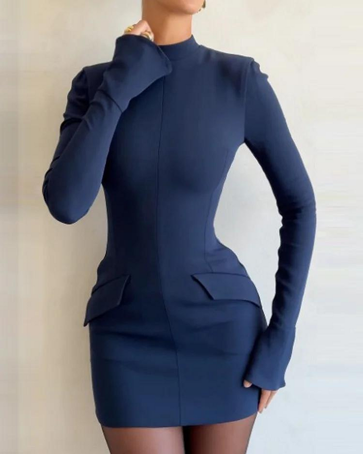 MONA | Kleid mit langen Ärmeln und Taillierung