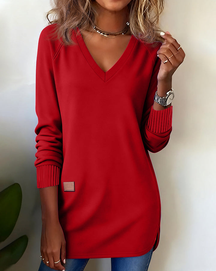 Emma | Modischer Damen Pullover V-Ausschnitt elegant
