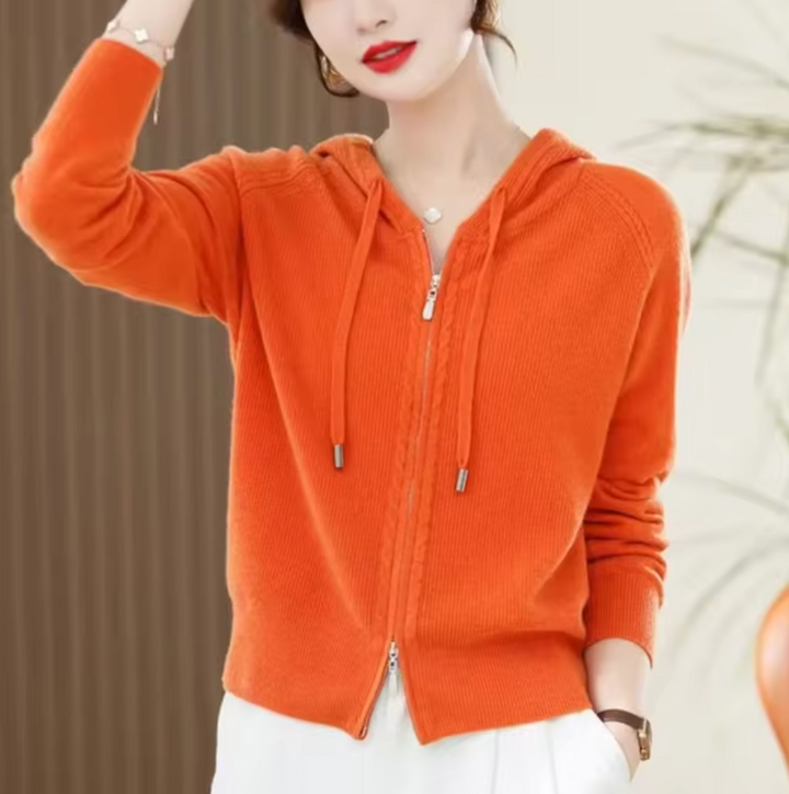 Lia | Damen Hoodie gestrickt für Freizeit & Alltag