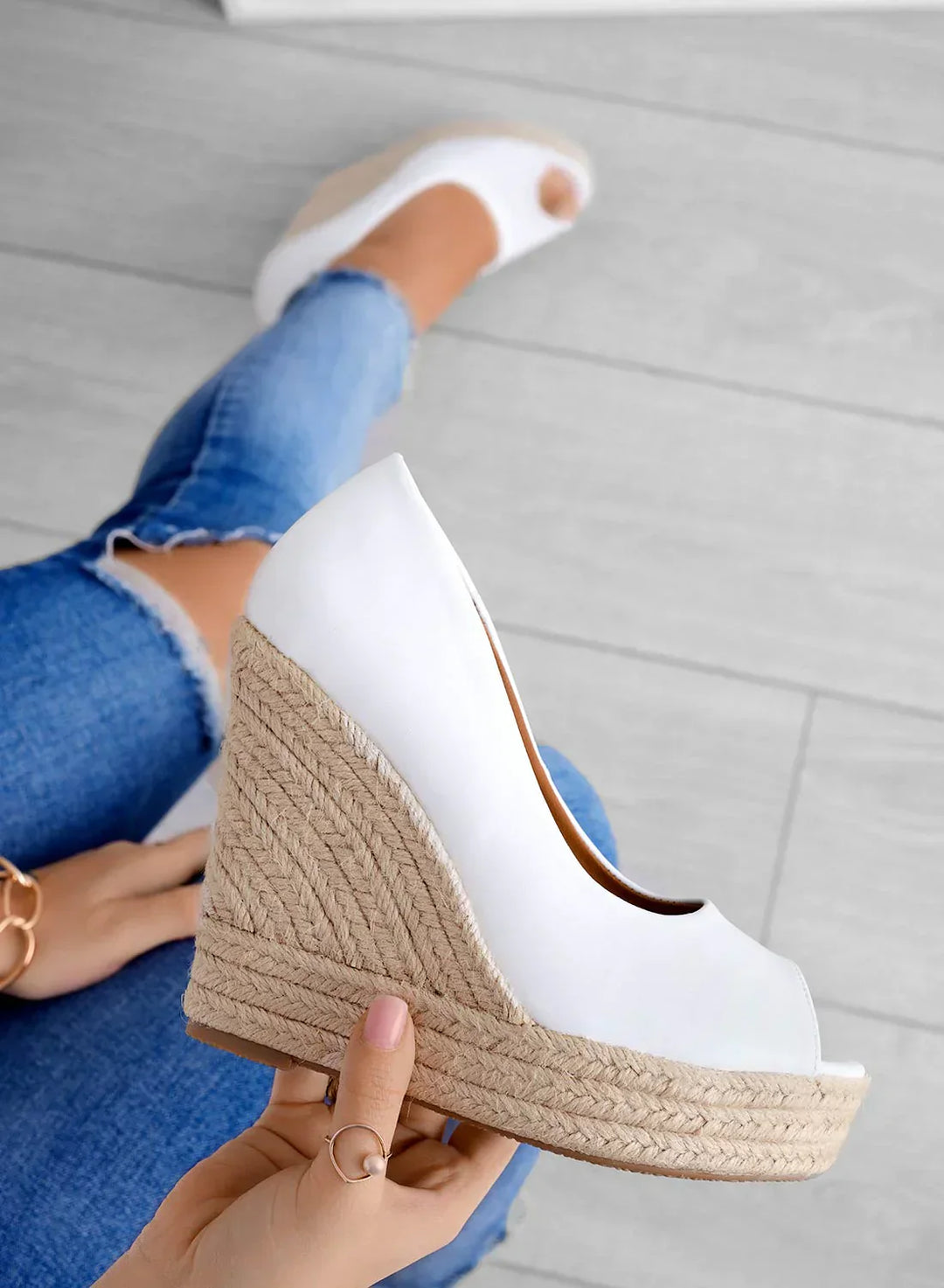 CLARA | Wildleder Espadrilles mit Keilabsatz