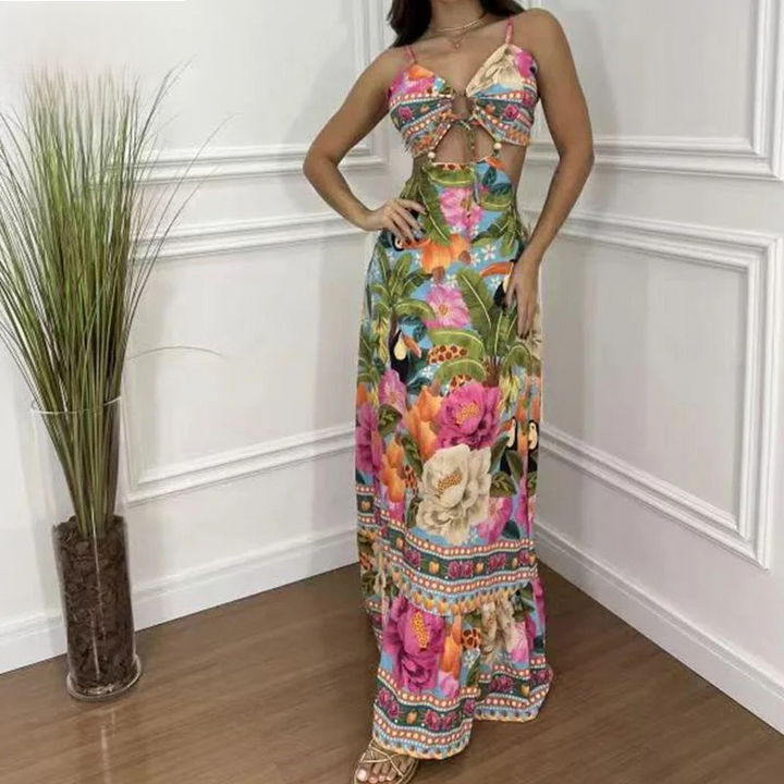 Noor | Langes Kleid mit zartem Blumenmuster