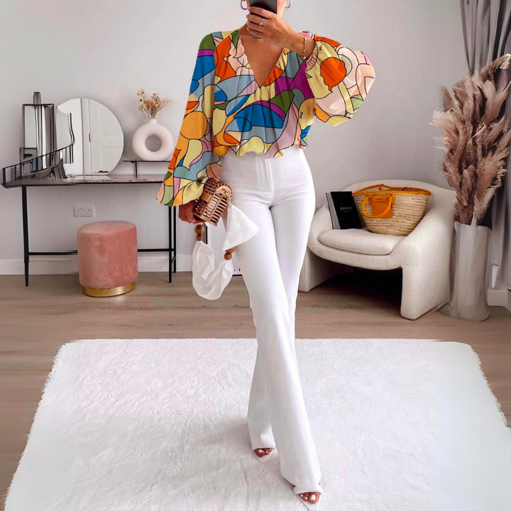 Aurora | Bunte Sommerbluse mit lockerer Passform