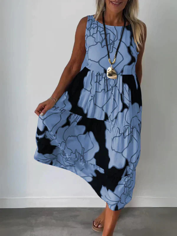 Franziska | Ärmelloses Kleid mit sommerlichem Print