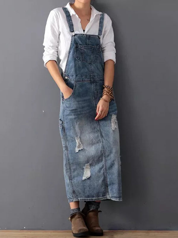 Rosie | Denim-Latzhosen-Kleid im lässigen Stil