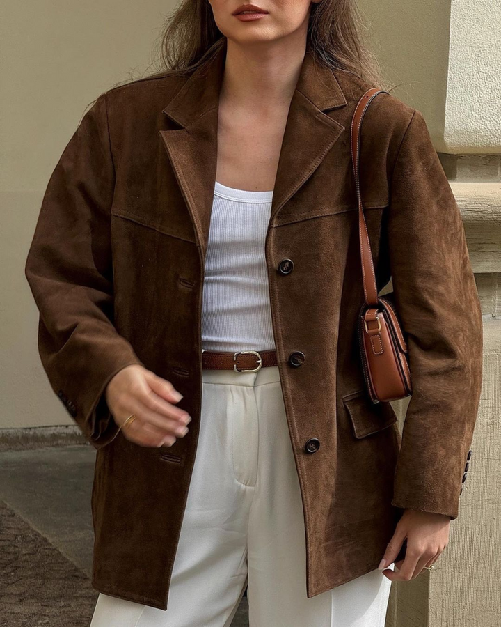 FELICIA | Wildlederblazer mit klassischer Passform