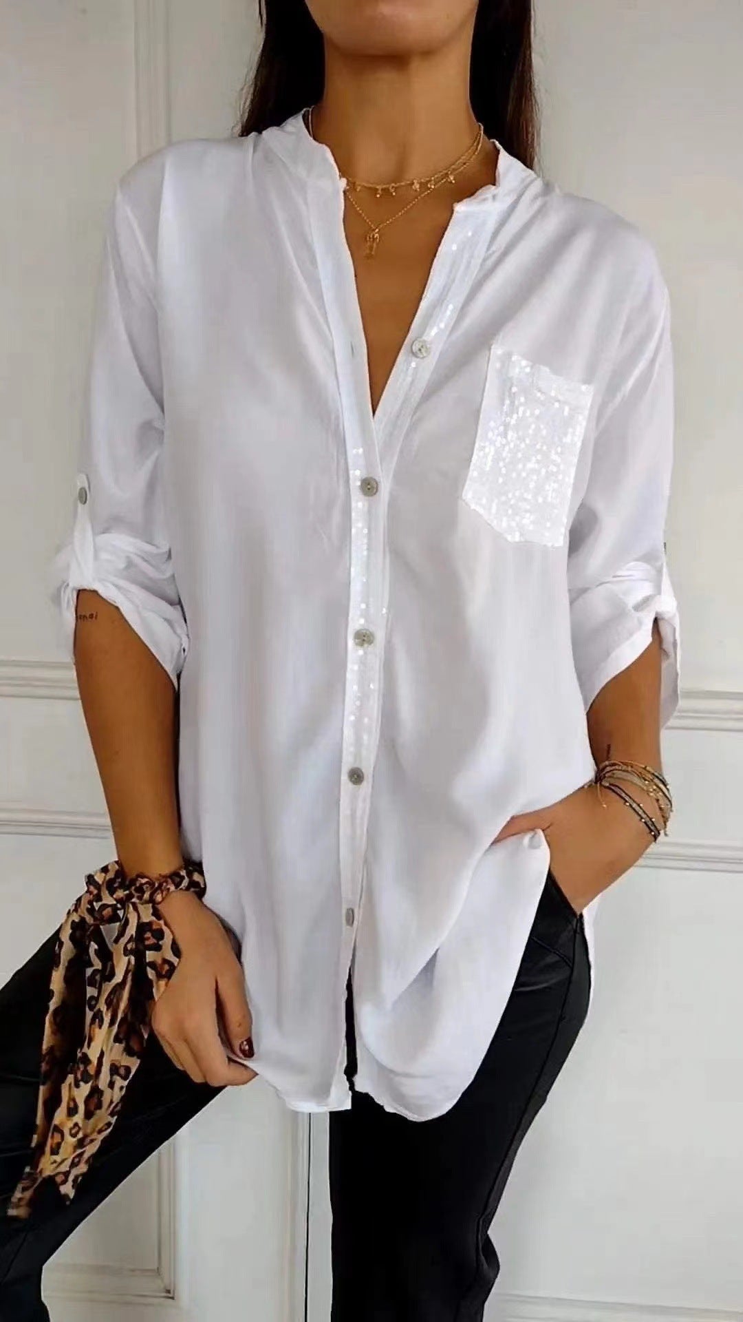 Funkela | Glitzerbluse mit Paillettentasche