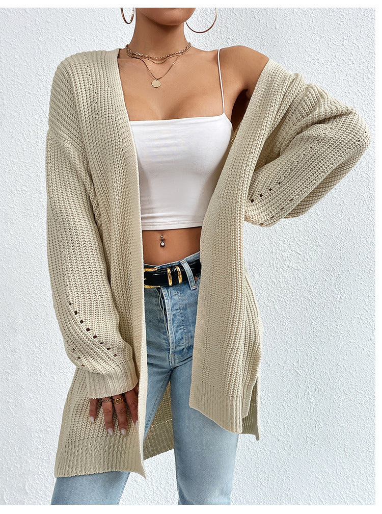 Hita | Strickjacke mit Taschen in Uni-Farbe