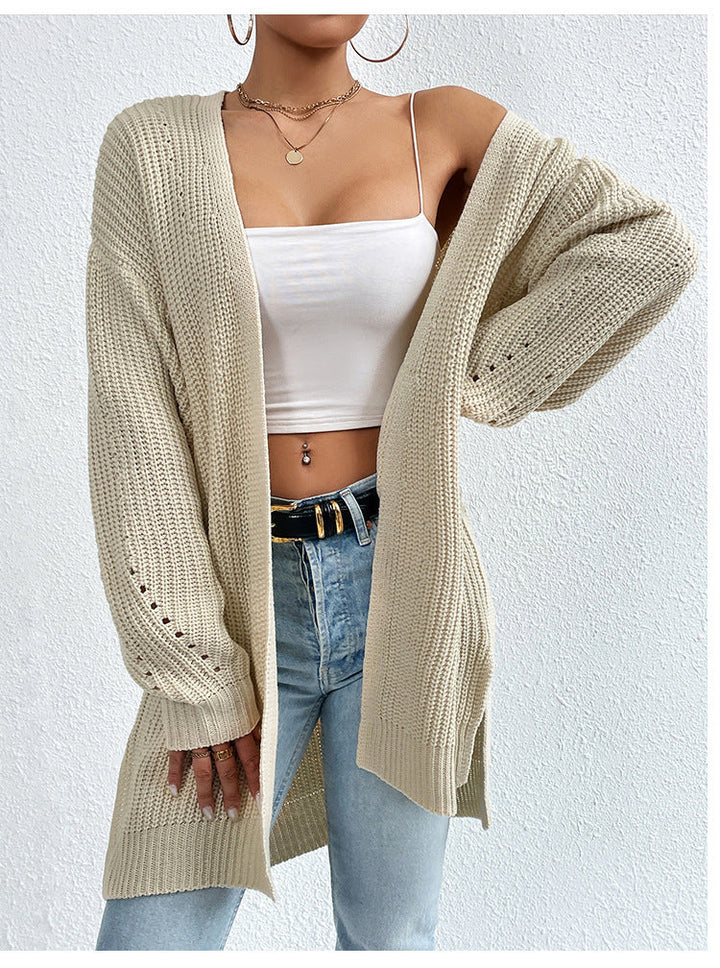 Hita | Strickjacke mit Taschen in Uni-Farbe
