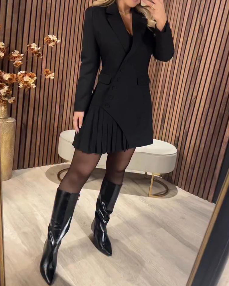 Nina | Modernes Damen Kleid mit Revers & Blazeroptik