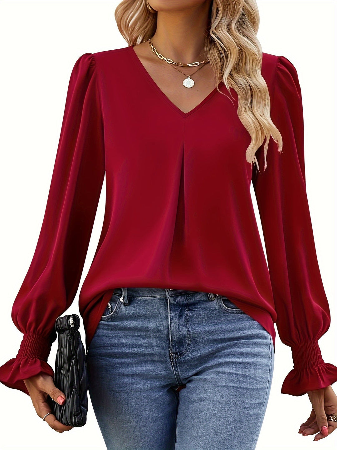 Hilda | Bequeme Bluse für den Herbst in Unifarben