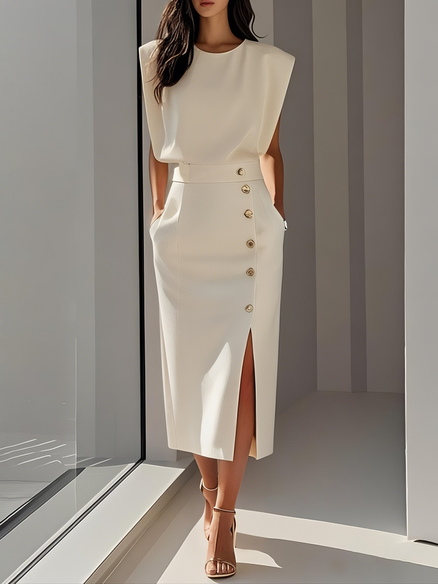 Valeria | Stilvolles Freizeitkleid Damen mit V-Ausschnitt