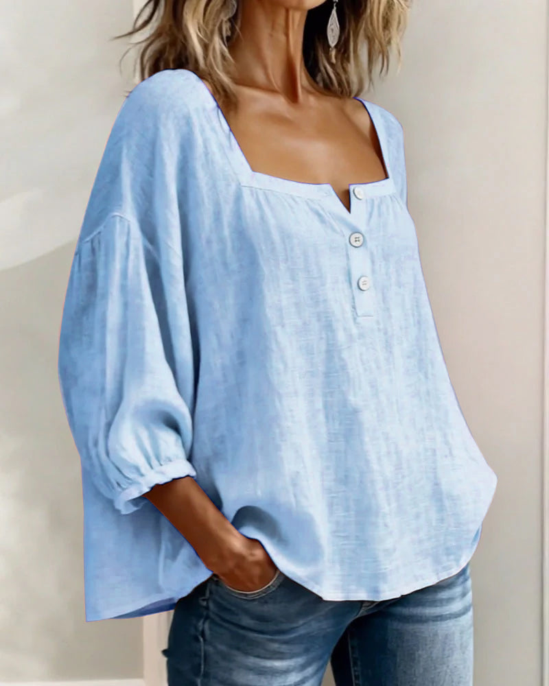 Zoe | Elegante Bluse Damen Eckiger Stil