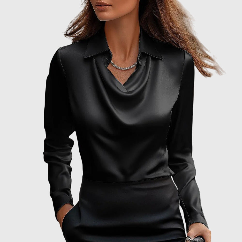 Isabella | Luxuriöse Bluse mit plissiertem Ausschnitt
