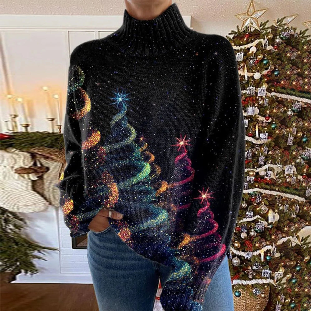 Sophie | Damen Pullover Weihnachten Mit Sternenmotiv Lässig