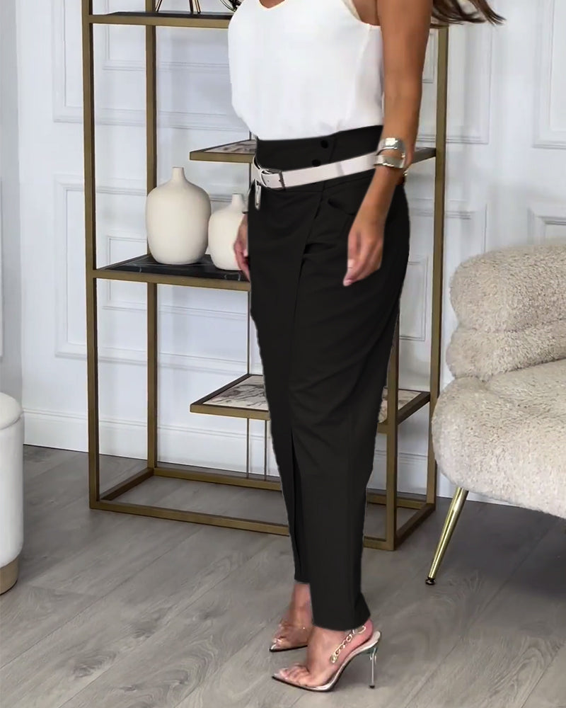 Mila | Hose mit modischem Gürtel und weitem Bein
