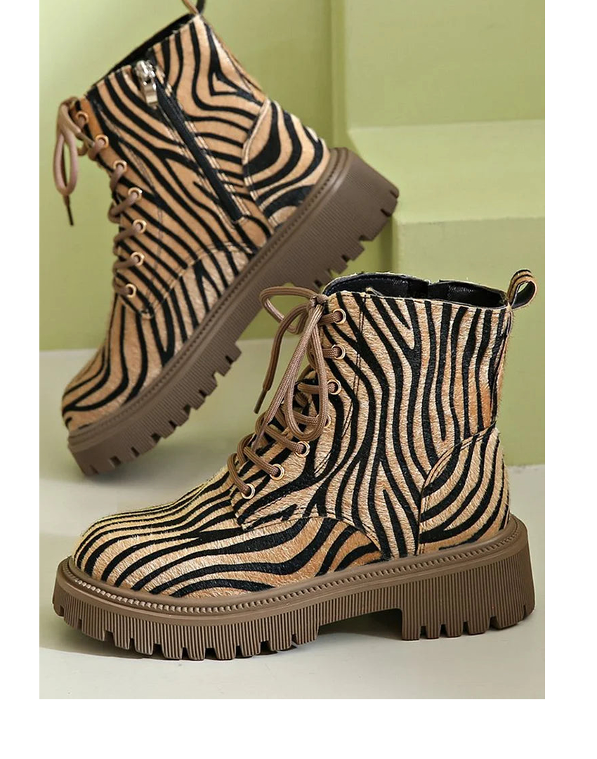 Laura | Exklusive Zebramuster Schnürschuhe