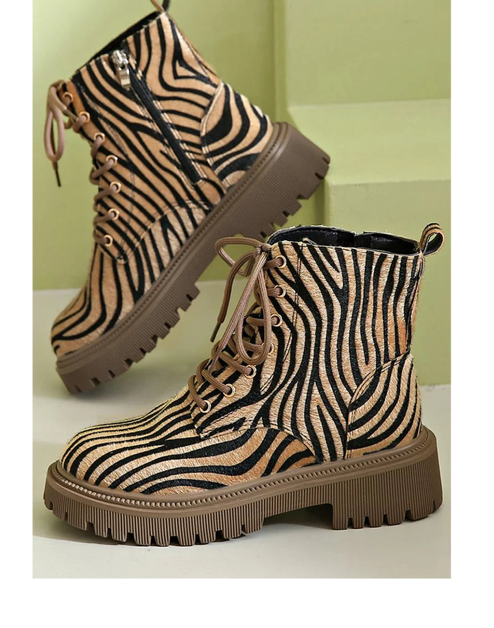 Laura | Exklusive Zebramuster Schnürschuhe