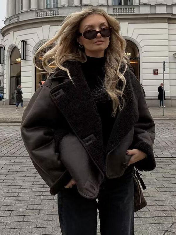Sofia | Trendige Lederjacke mit lässigem Schnitt