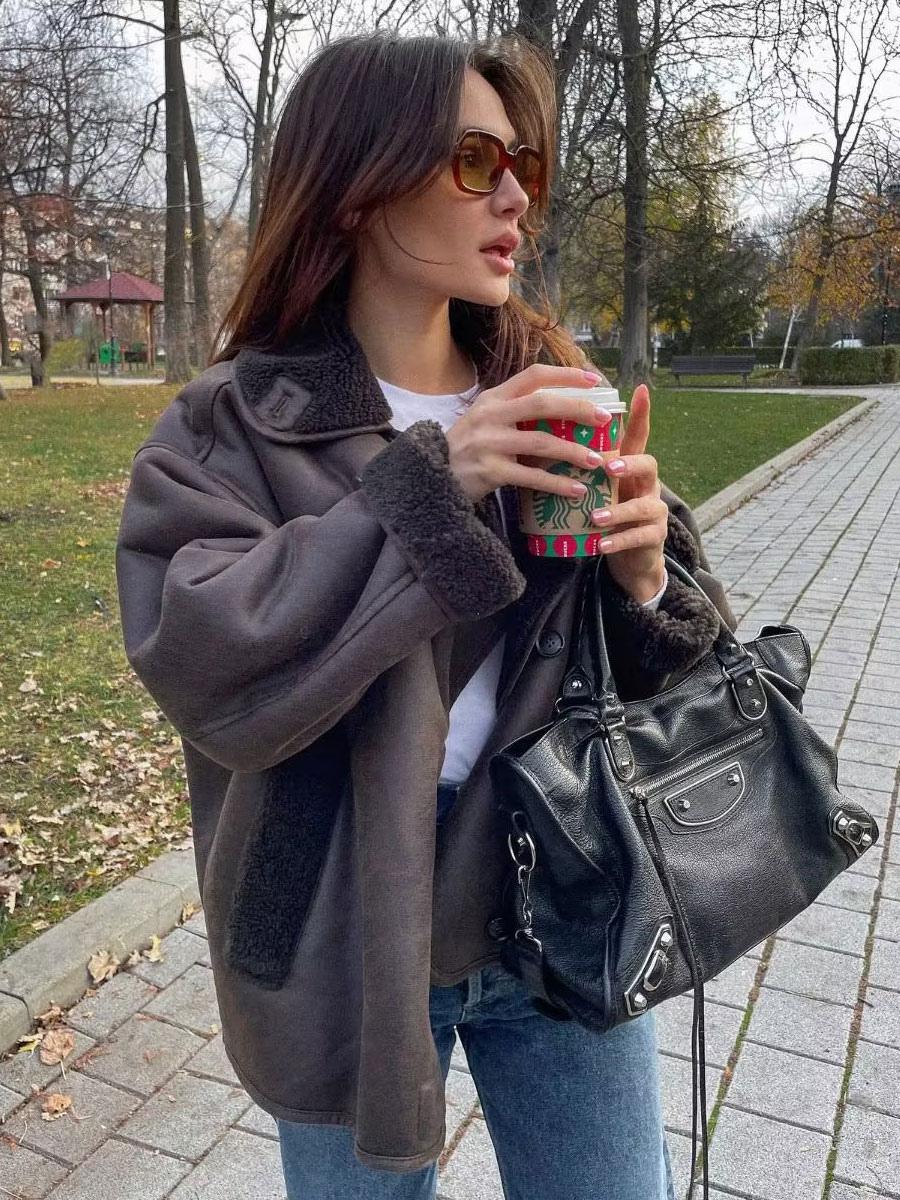 Sofia | Trendige Lederjacke mit lässigem Schnitt