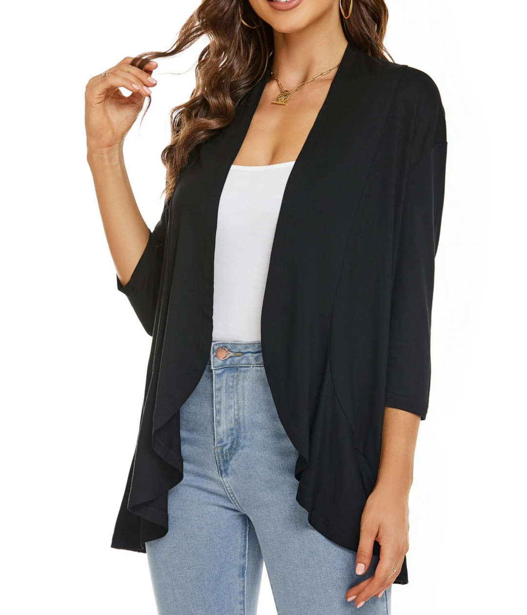 Amelie | Weiß leichte Damen Strickjacke für Frühling