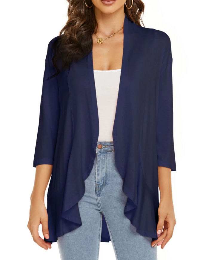 Amelie | Weiß leichte Damen Strickjacke für Frühling