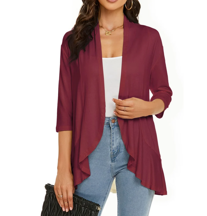 Amelie | Weiß leichte Damen Strickjacke für Frühling