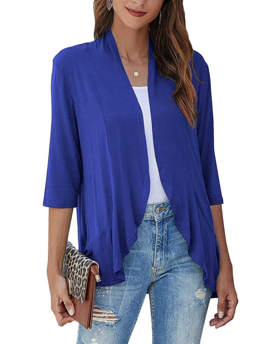 Amelie | Weiß leichte Damen Strickjacke für Frühling