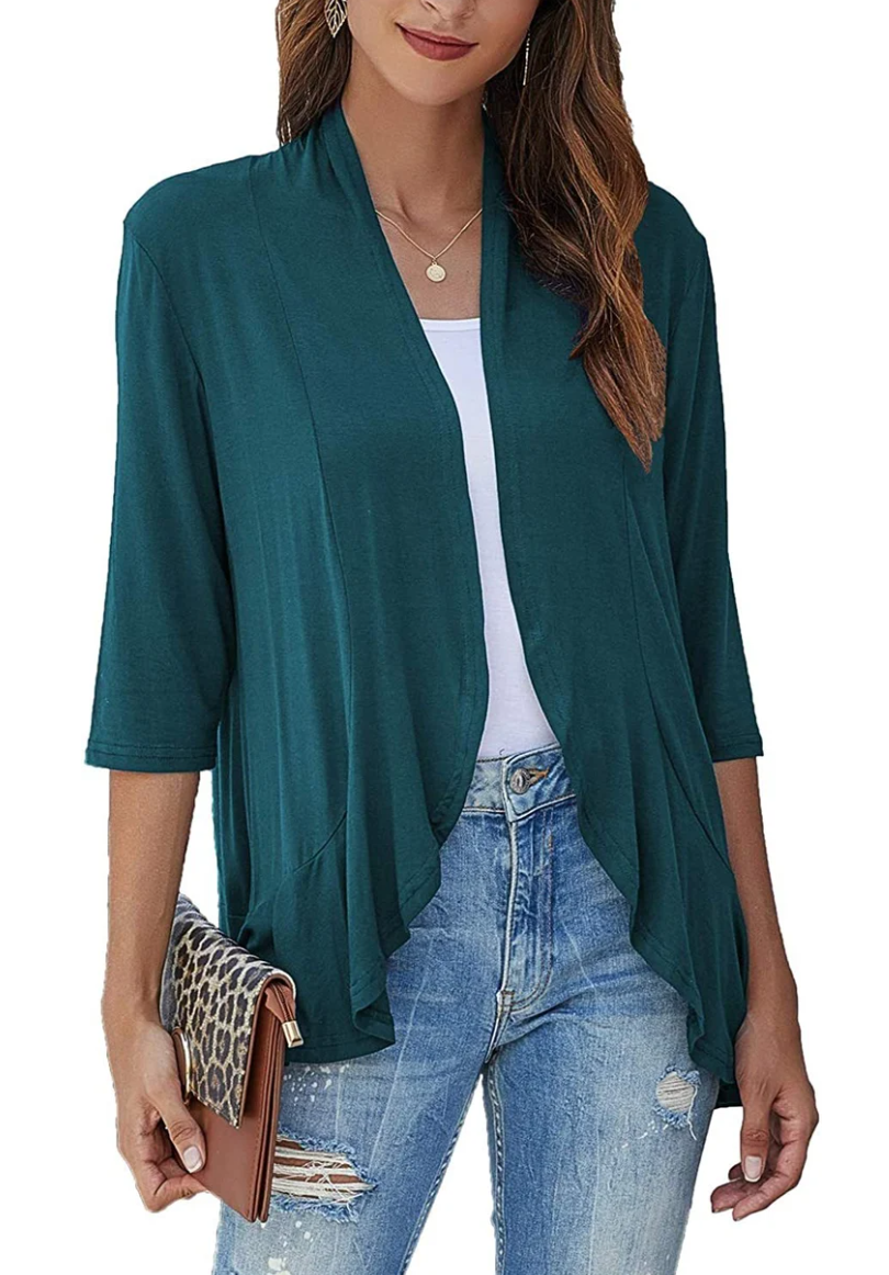 Amelie | Weiß leichte Damen Strickjacke für Frühling
