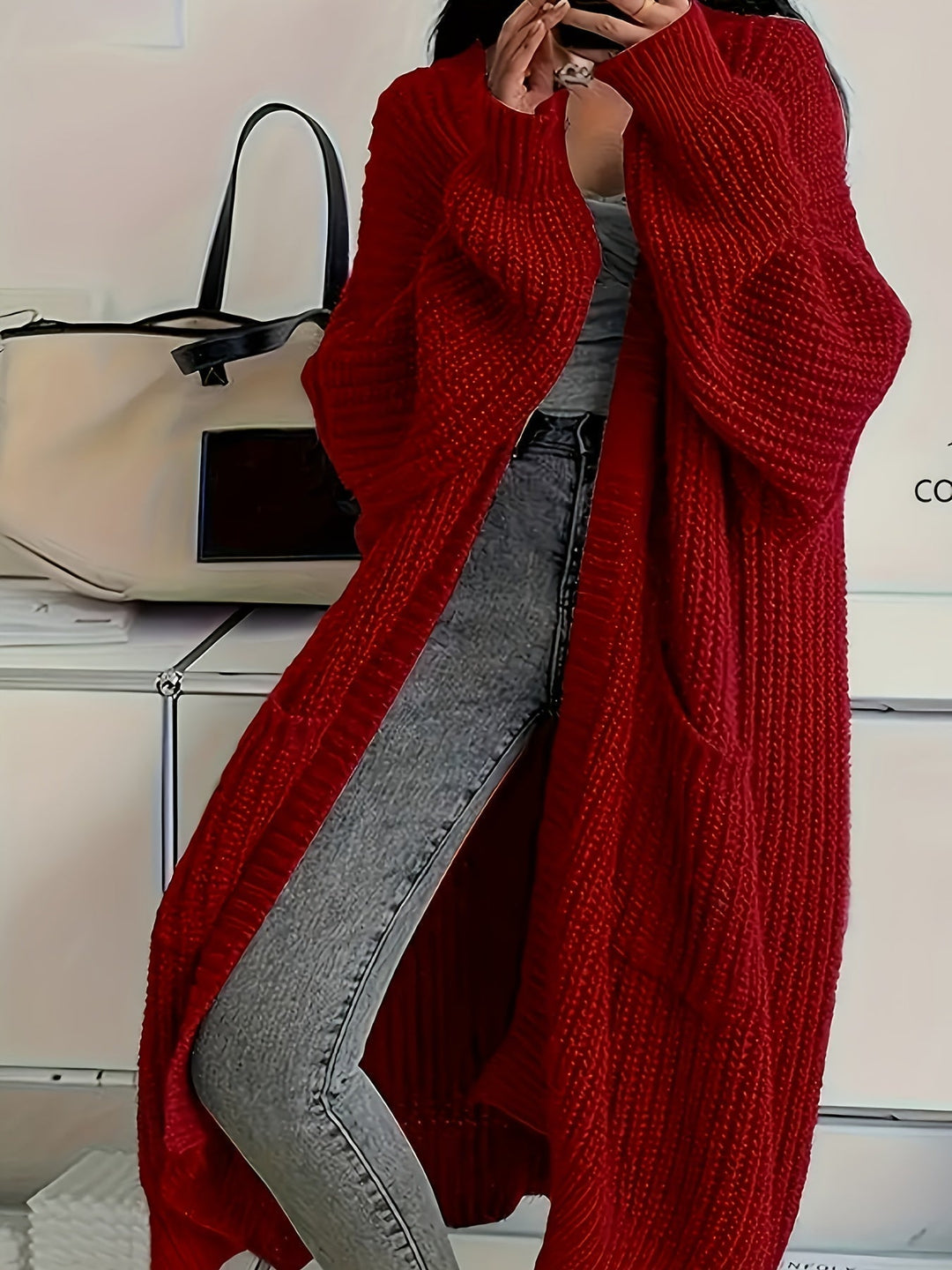Lena | Zeitloser Longline Strickcardigan Damen