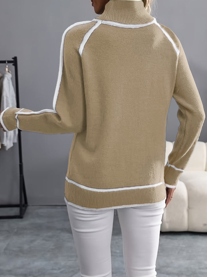 Nina | Feiner Strickpullover mit hohem Kragen