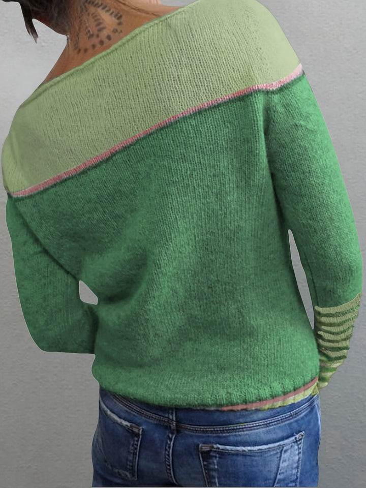 Greta | Eleganter Damen Pullover breit und gestreift