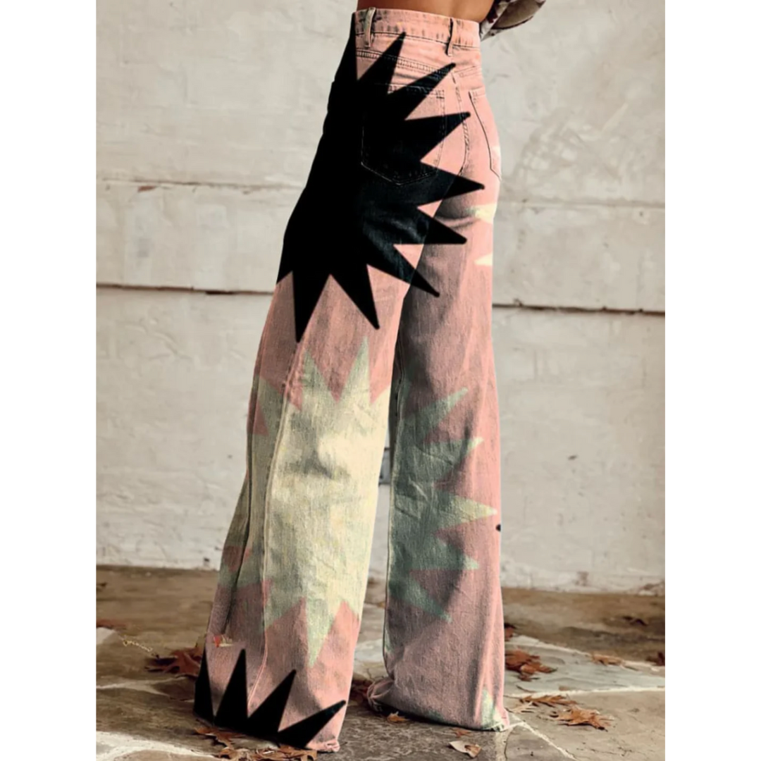 Julia | Vintage Hose mit geometrischem Muster