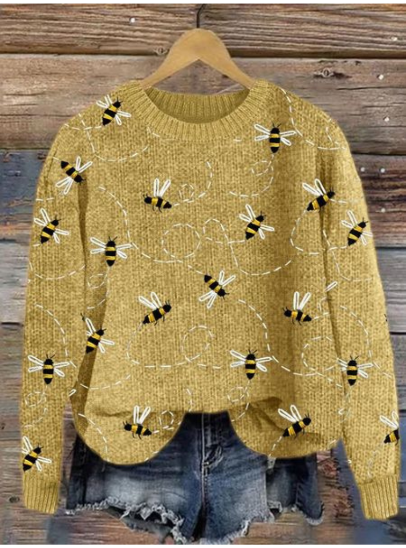 NELLE | Pullover mit Rundhalsausschnitt und Rippenbündchen für Komfort
