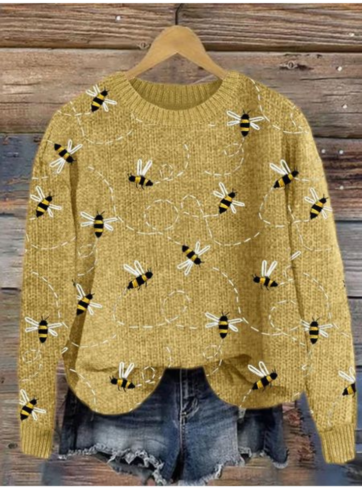 NELLE | Pullover mit Rundhalsausschnitt und Rippenbündchen für Komfort