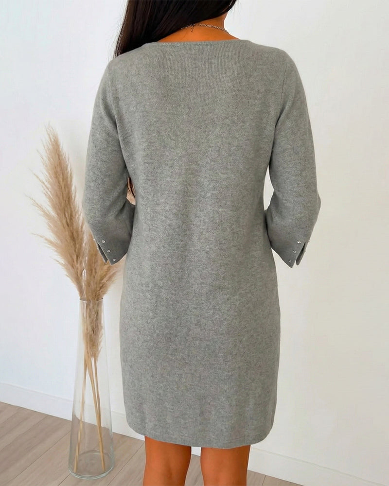 Leonie | Modernes Kleid Damen gerade Silhouette & Ärmel